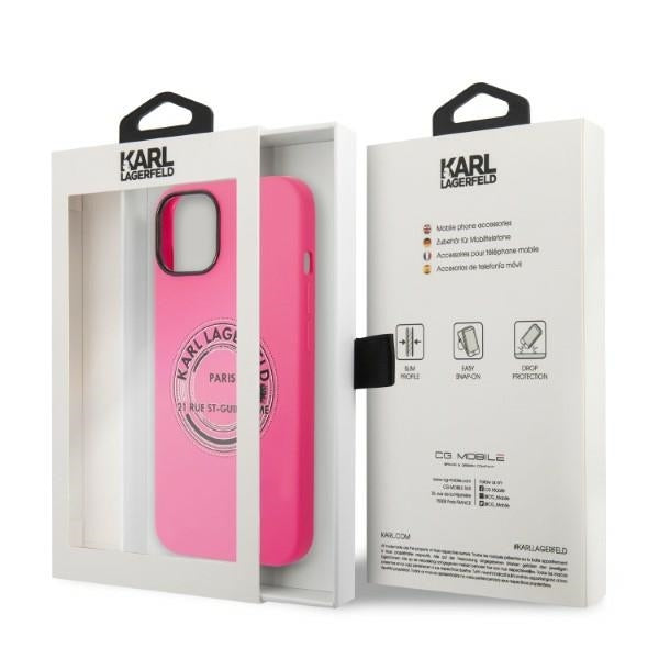 Housse pour Apple iPhone 14 Plus, Karl Lagerfeld, Silicone RSG, Rose