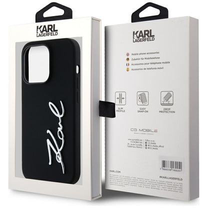 Case for Apple iPhone 14 Pro, Karl Lagerfeld, Silicone Karl Script, Black