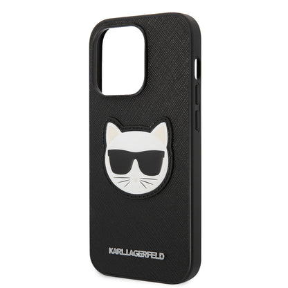 Hülle für Apple iPhone 14 Pro Max, Karl Lagerfeld, Saffiano Choupette's Head, Schwarz