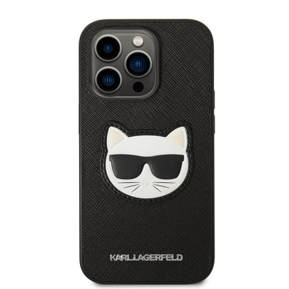 Hülle für Apple iPhone 14 Pro Max, Karl Lagerfeld, Saffiano Choupette's Head, Schwarz