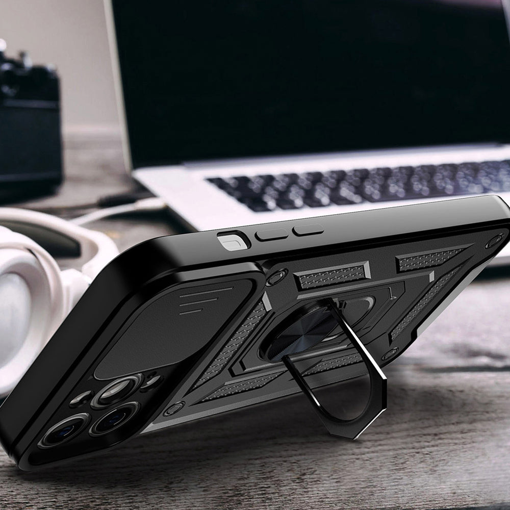 Coque pour Apple iPhone 14 Pro, Techsuit, CamShield, Noire