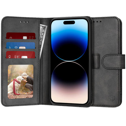 Coque pour Apple iPhone 14 Pro, Techsuit, Diary Book, Noire
