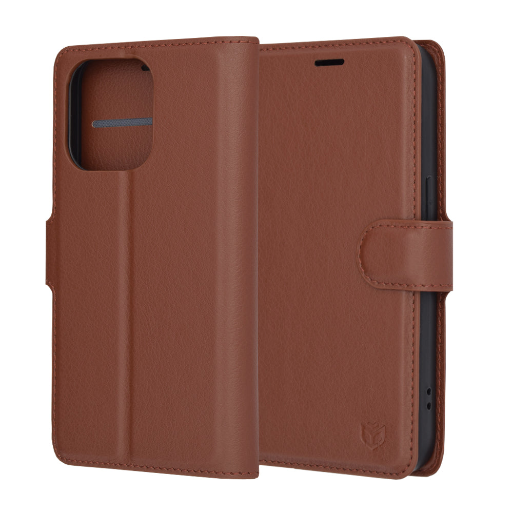 Coque pour Apple iPhone 14 Pro, Techsuit, Leather Folio, Marron