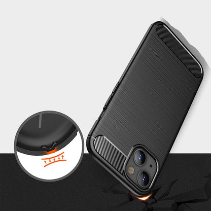 Coque pour Apple iPhone 14, Techsuit, Carbone, Noire