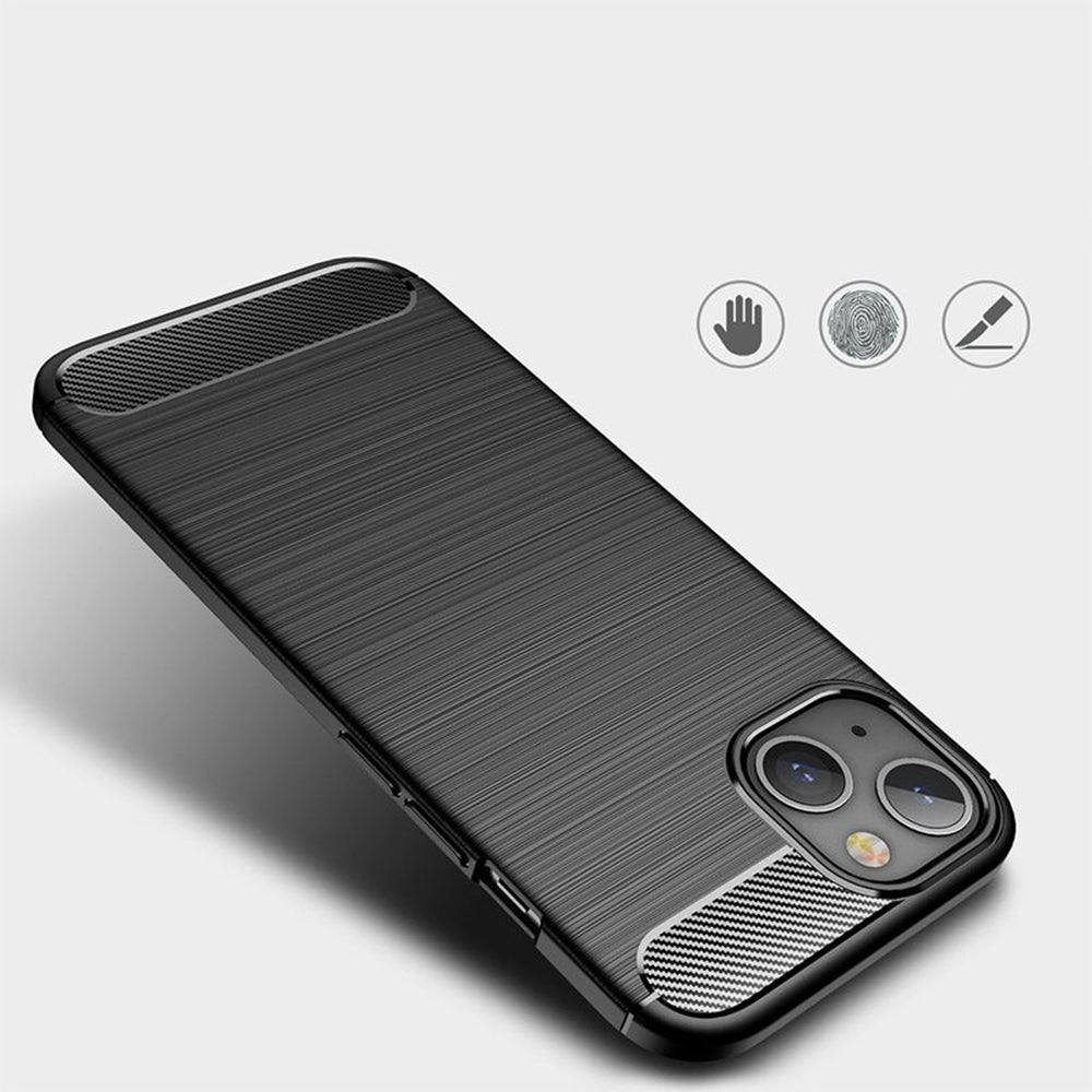 Coque pour Apple iPhone 14, Techsuit, Carbone, Noire