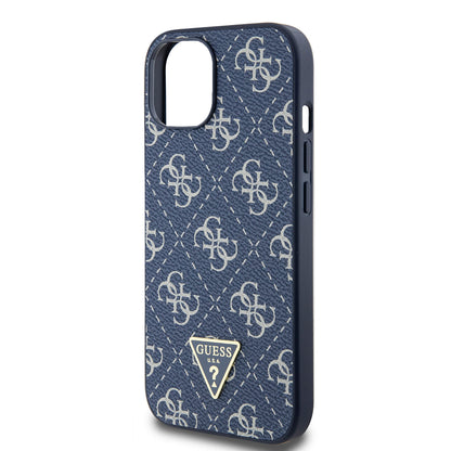 Housse pour Apple iPhone 15, Guess, logo Triangle 4G, Bleue