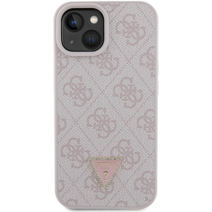 Hülle für Apple iPhone 15, Guess, 4G Triangle Strass, Rosa
