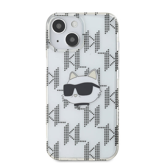 Étui pour Apple iPhone 15, Karl Lagerfeld, IML Electroplated Choupette Head, Transparent