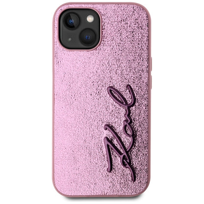 Case for Apple iPhone 15, Karl Lagerfeld, Metal Signature, Pink