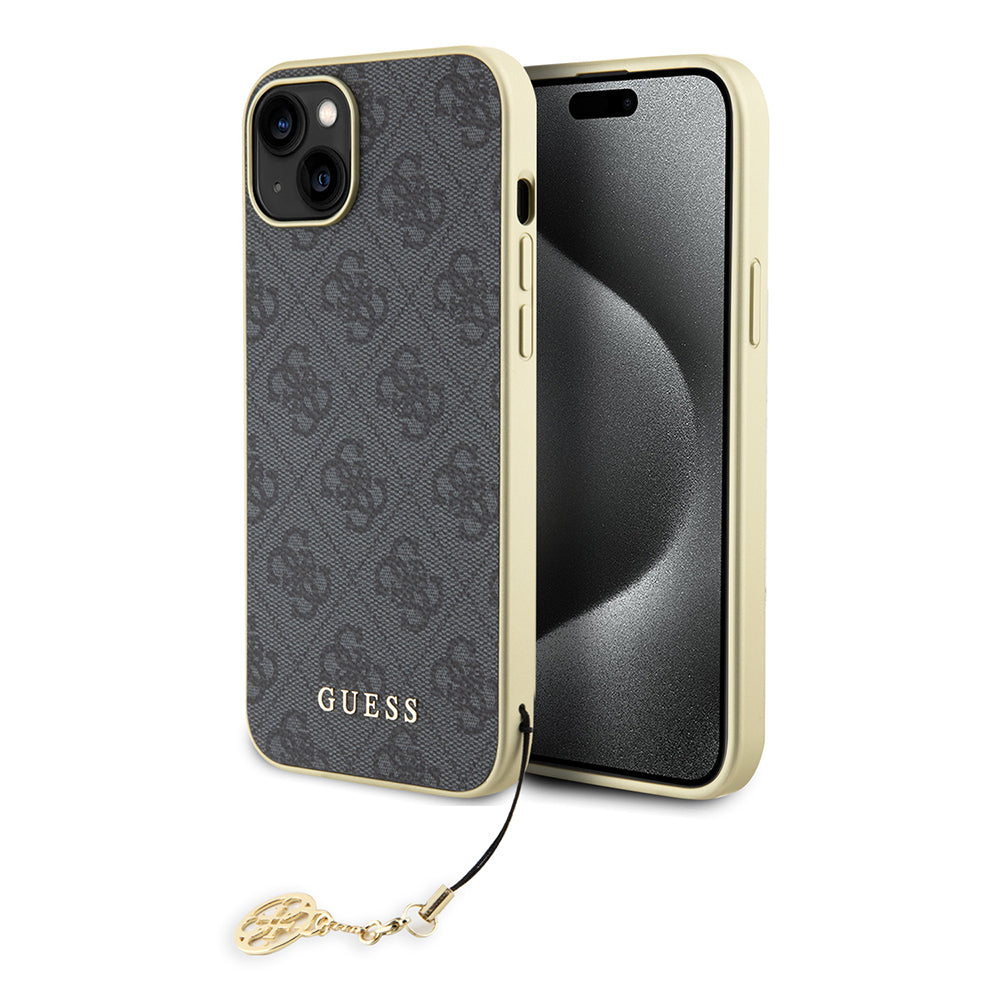 Étui pour Apple iPhone 15 Plus, Guess, 4G Charm, Gris