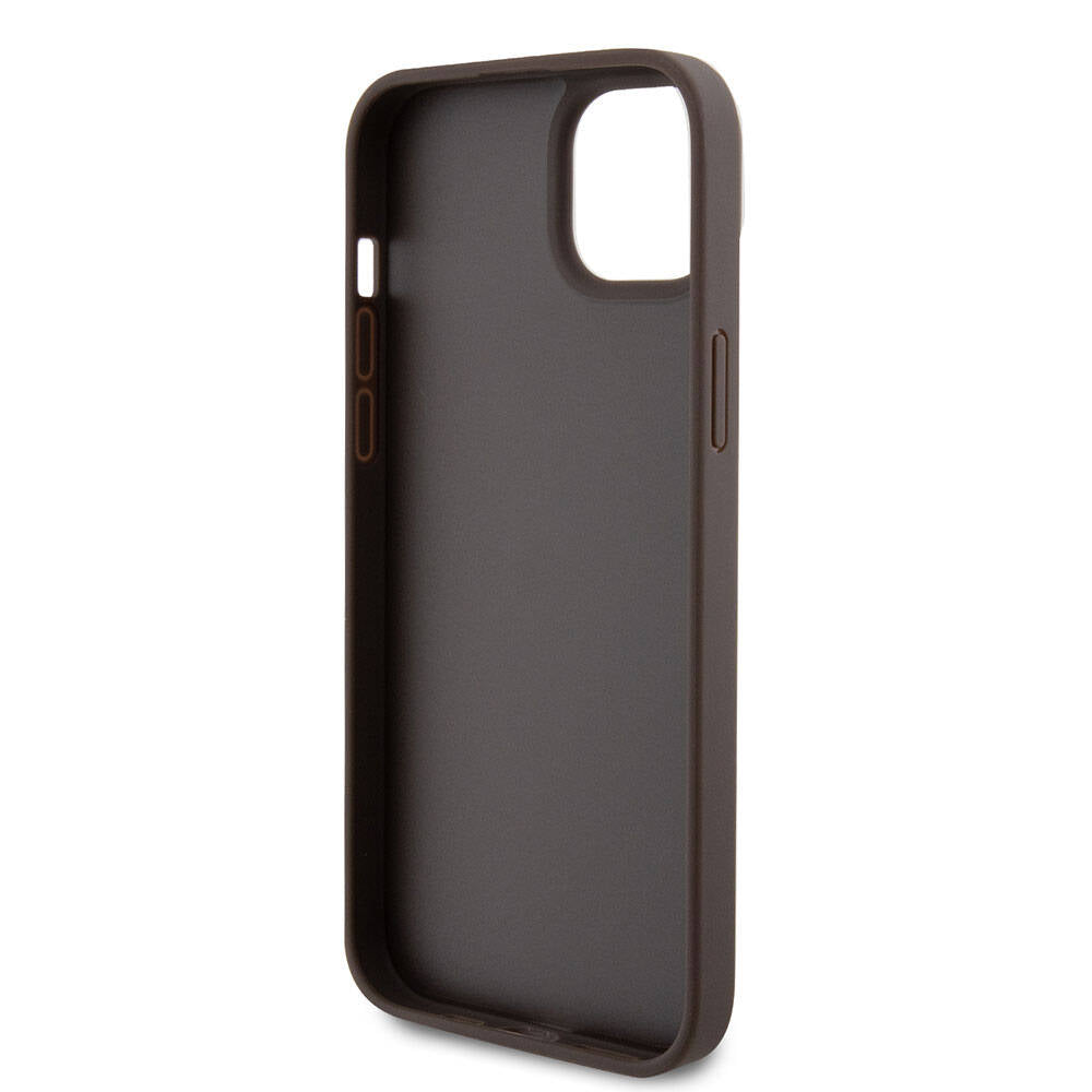 Hülle für Apple iPhone 15 Plus, Guess, Crossbody 4G Metal Logo, Braun