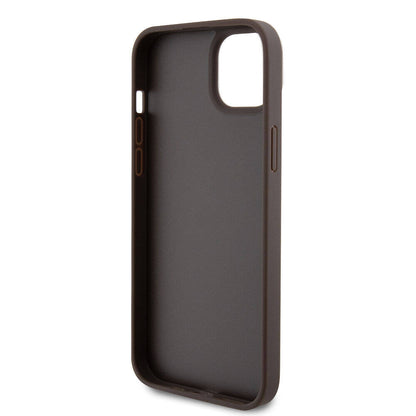 Hülle für Apple iPhone 15 Plus, Guess, Crossbody 4G Metal Logo, Braun