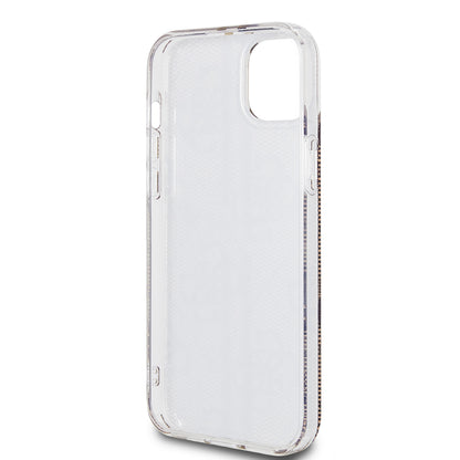 Hülle für Apple iPhone 15 Plus, Guess, IML 4G Gold Stripe, Braun