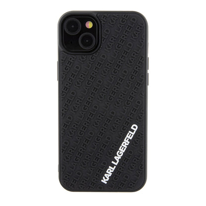 Étui pour Apple iPhone 15 Plus, Karl Lagerfeld, 3D Rubber Multi Logo, Noir