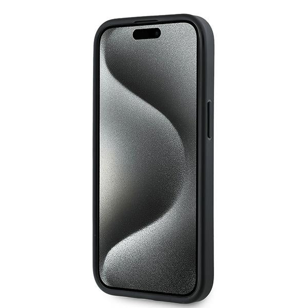 Étui pour Apple iPhone 15 Plus, Karl Lagerfeld, Diagonal Quilted Script, Noir