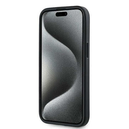 Étui pour Apple iPhone 15 Plus, Karl Lagerfeld, Diagonal Quilted Script, Noir