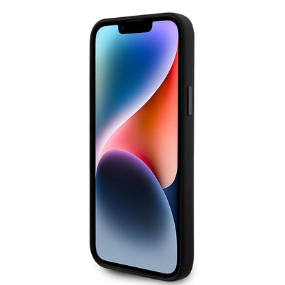 Hülle für Apple iPhone 15 Plus, Karl Lagerfeld, Silicone Choupette Metal, Schwarz