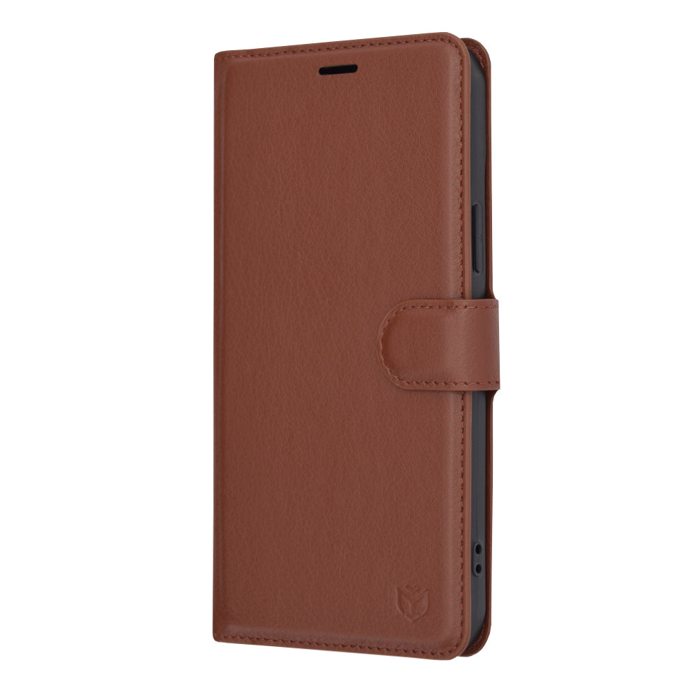 Case for Apple iPhone 15 Plus, Techsuit, Leather Folio, Brown