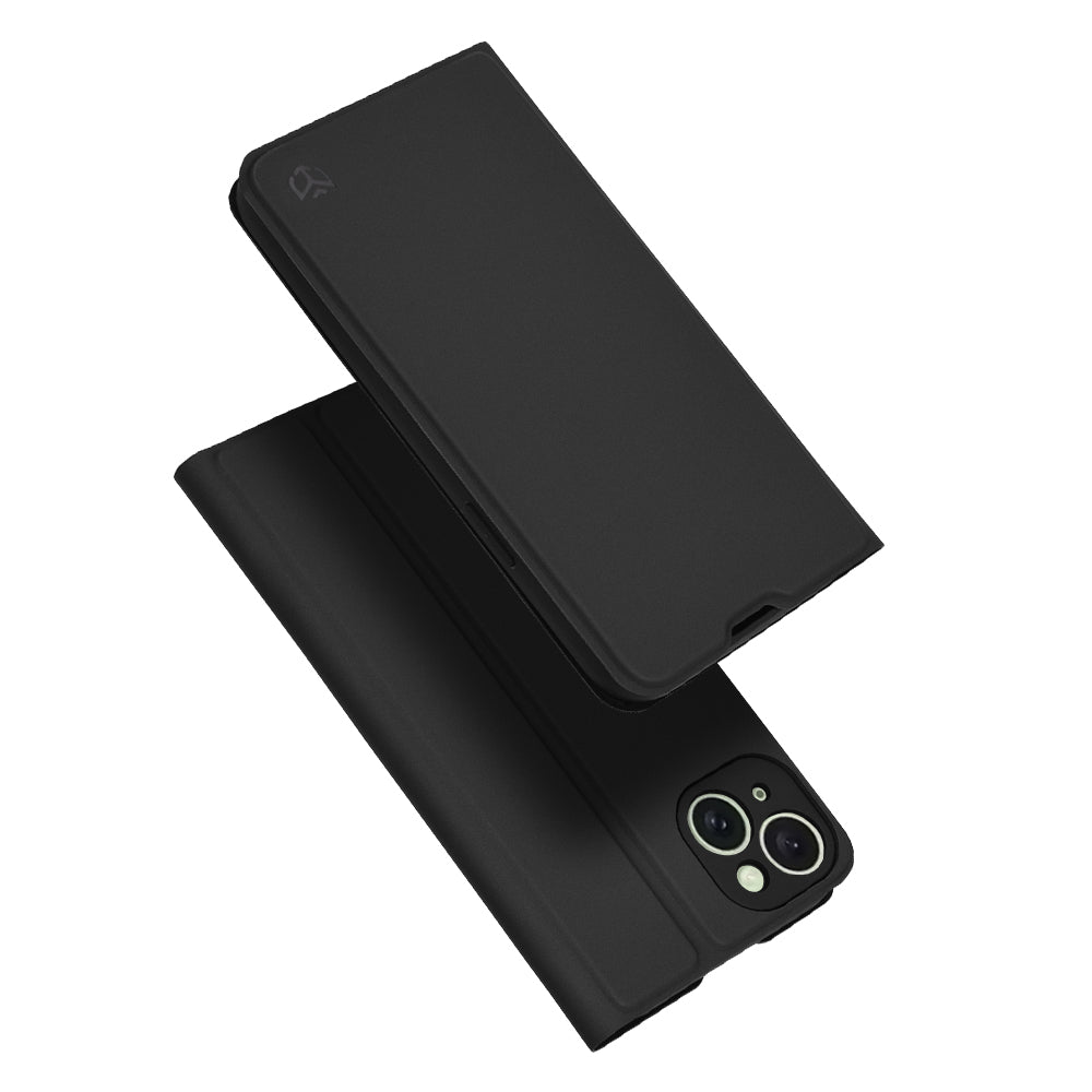 Hülle für Apple iPhone 15 Plus, Techsuit, Magskin Book, Schwarz
