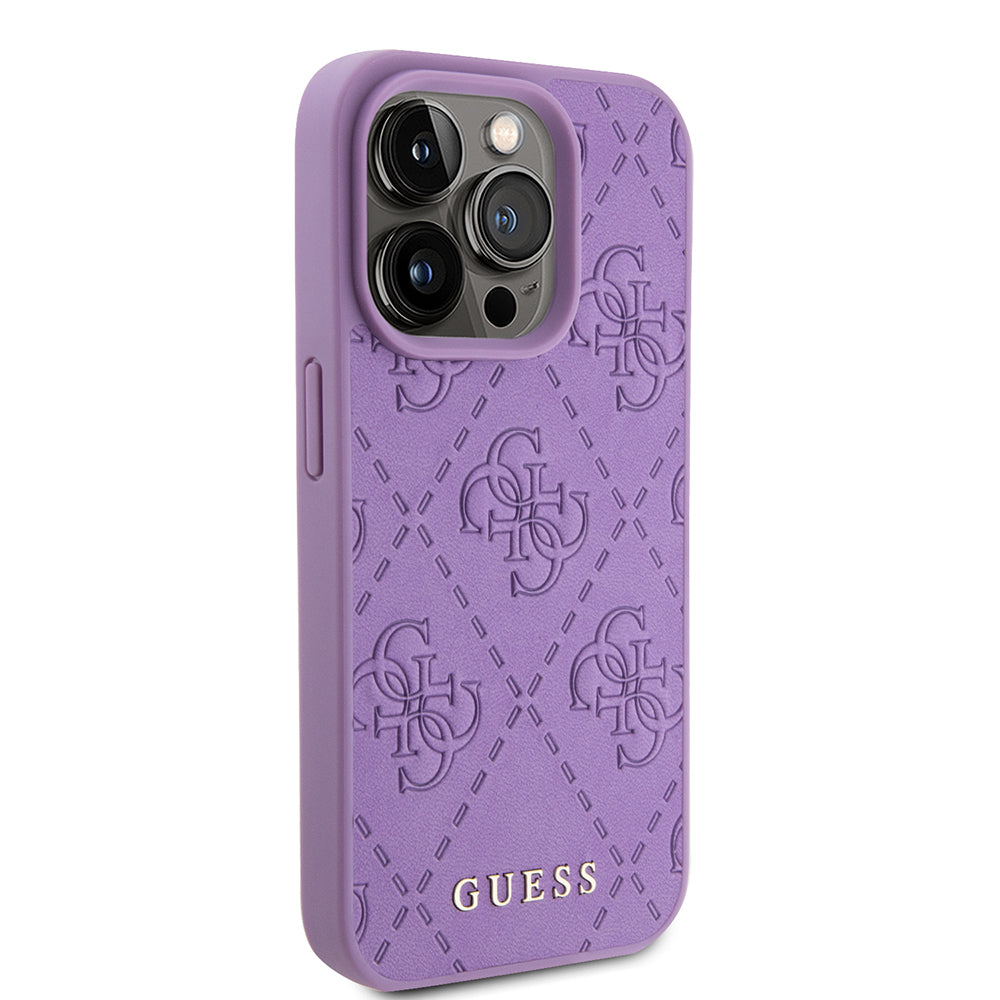 Étui pour Apple iPhone 15 Pro, Guess, 4G Estampé, Mauve Clair