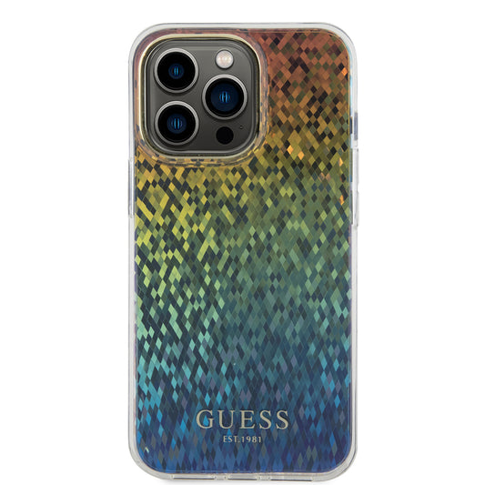 Étui pour Apple iPhone 15 Pro, Guess, IML Faceted Mirror Disco Iridescent, Multicolore