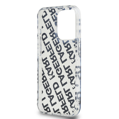 Hülle für Apple iPhone 15 Pro, Karl Lagerfeld, IML Electroplated Repeated Logo, Goldfarben