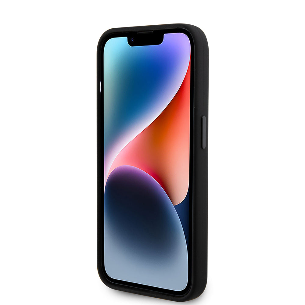 Hülle für Apple iPhone 15 Pro, Karl Lagerfeld, Silicone Choupette Metal, Schwarz