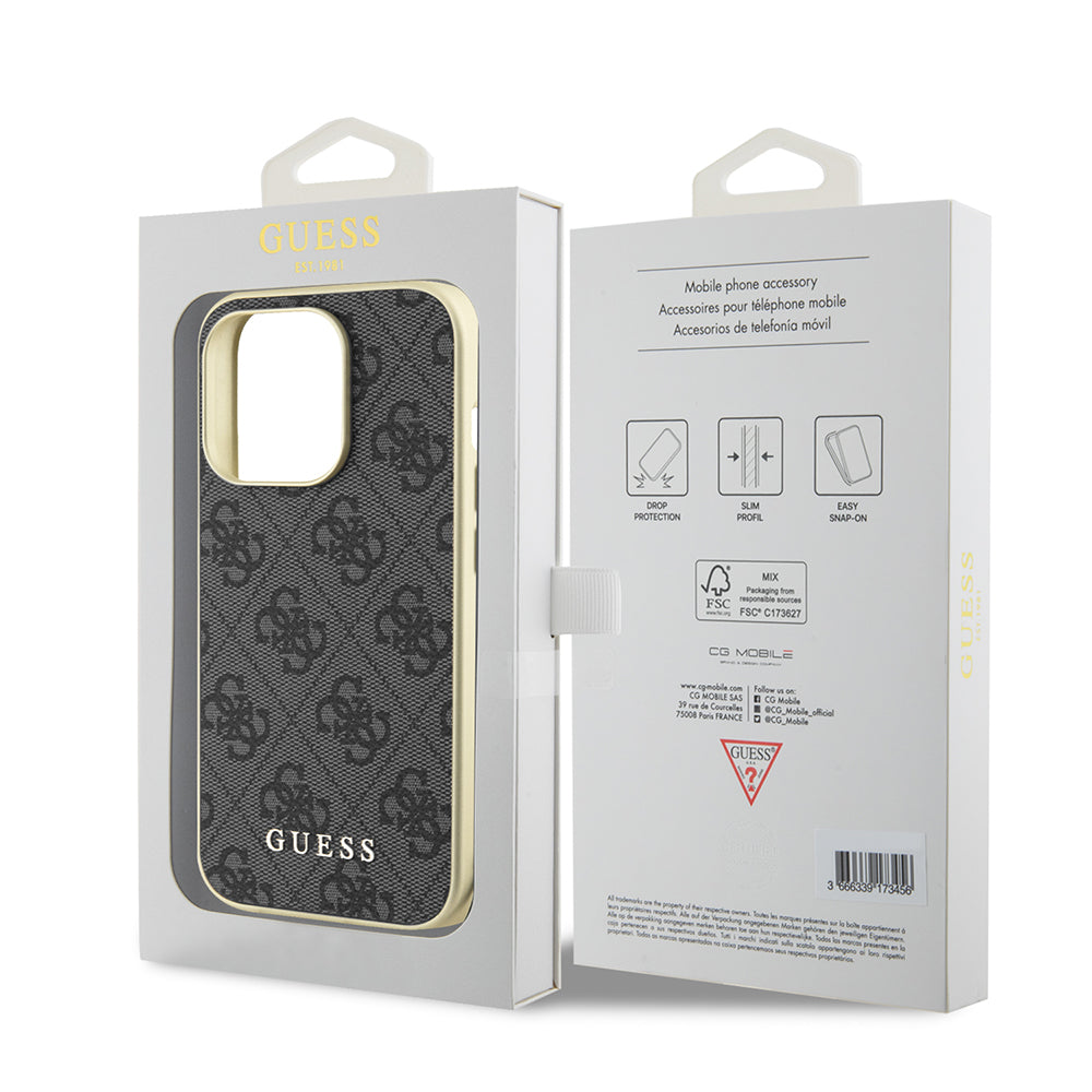 Étui pour Apple iPhone 15 Pro Max, Guess, 4G Charm, Gris