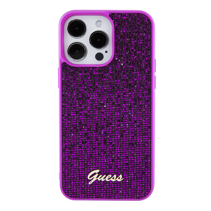 Étui pour Apple iPhone 15 Pro Max, Guess, Disco Metal Script, Fuchsia