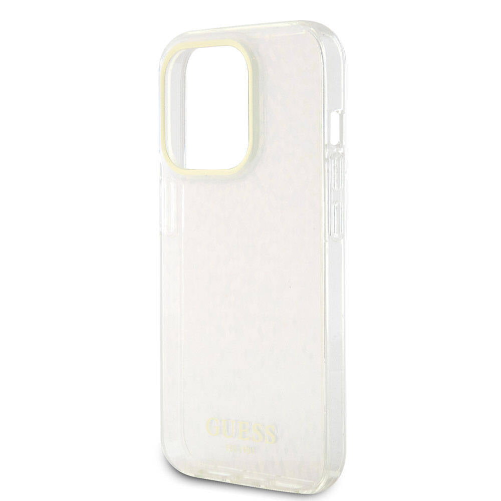 Housse pour Apple iPhone 15 Pro Max, Guess, IML Faceted Mirror Disco Iridescent, Rose
