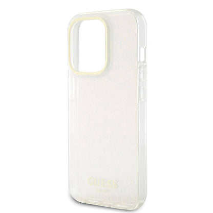 Housse pour Apple iPhone 15 Pro Max, Guess, IML Faceted Mirror Disco Iridescent, Rose
