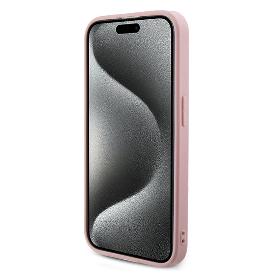 Étui pour Apple iPhone 15 Pro Max, Guess, Iridescent Metal Script, Rose