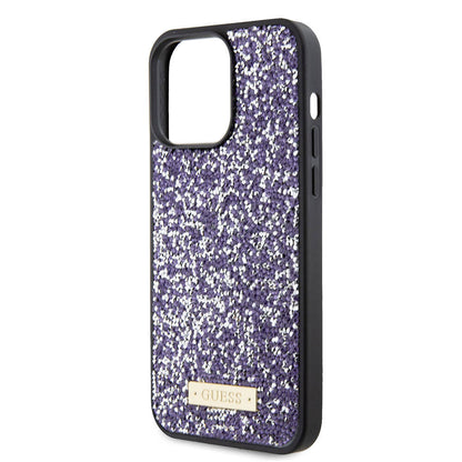 Étui pour Apple iPhone 15 Pro Max, Guess, Logo Métallique Strass, Mauve