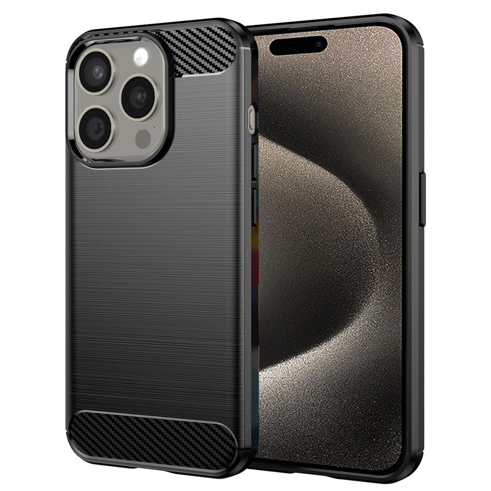 Coque pour Apple iPhone 15 Pro Max, Techsuit, Carbone, Noire
