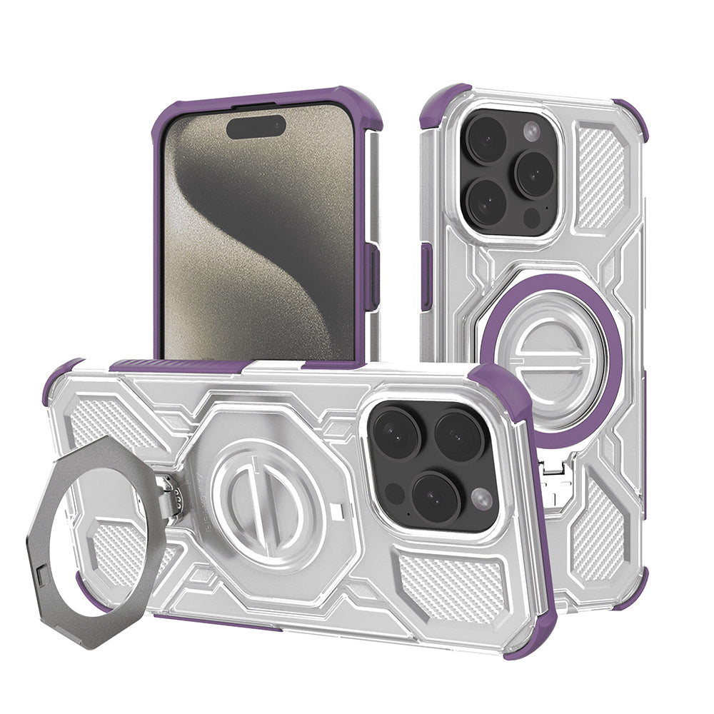 Coque pour Apple iPhone 15 Pro Max, Techsuit, Carbon Shield Pro, Violet