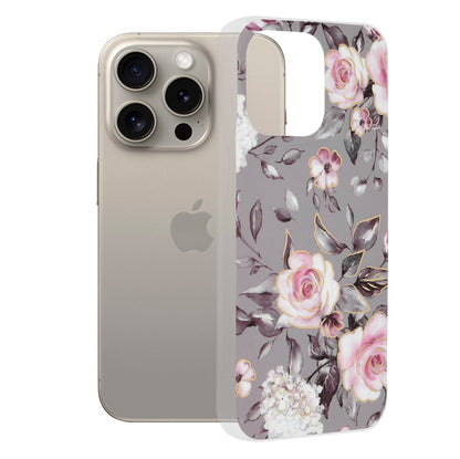 Case for Apple iPhone 15 Pro Max, Techsuit, Marble, Gray