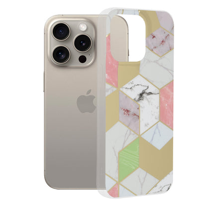 Coque pour Apple iPhone 15 Pro Max, Techsuit, Marble, Violet