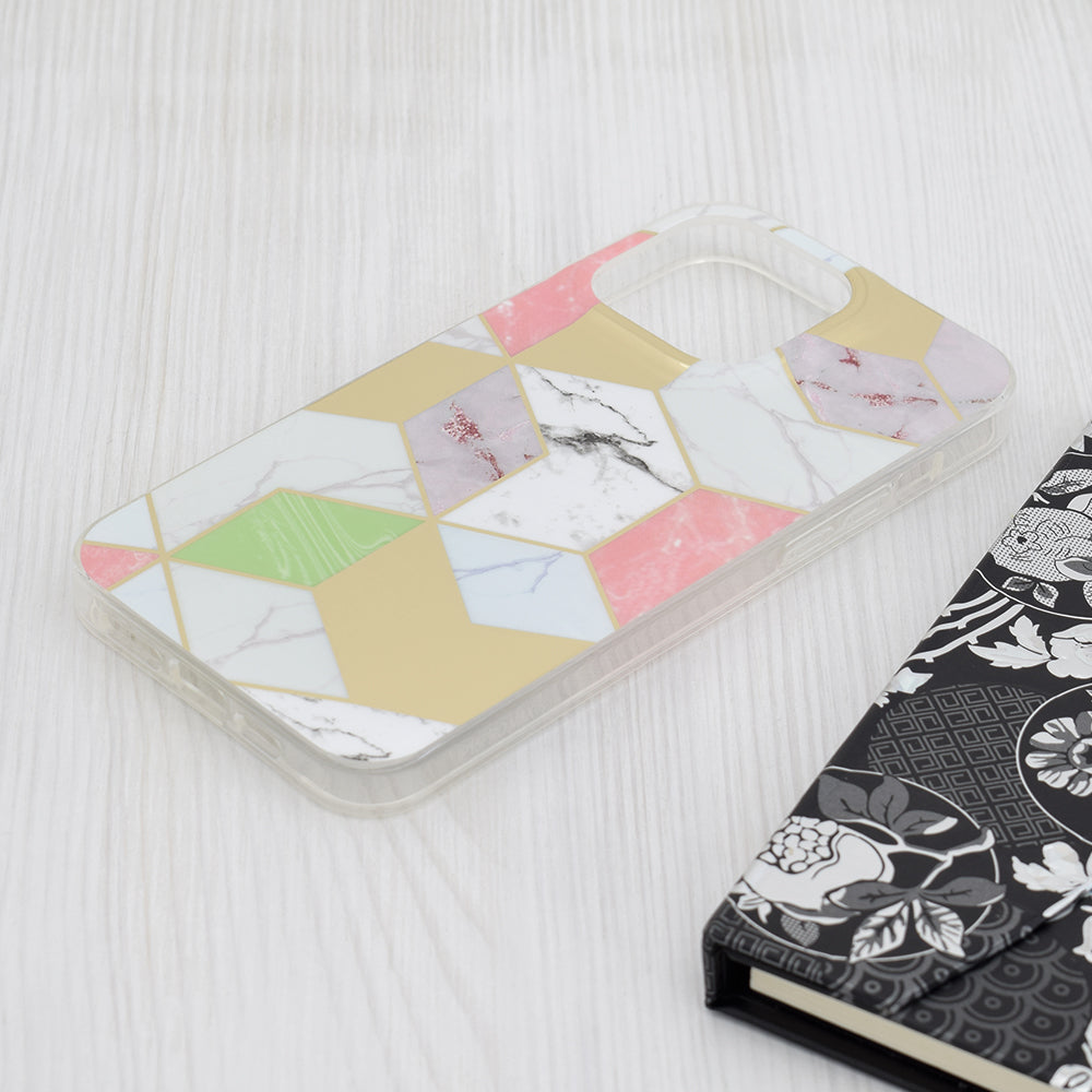 Coque pour Apple iPhone 15 Pro Max, Techsuit, Marble, Violet