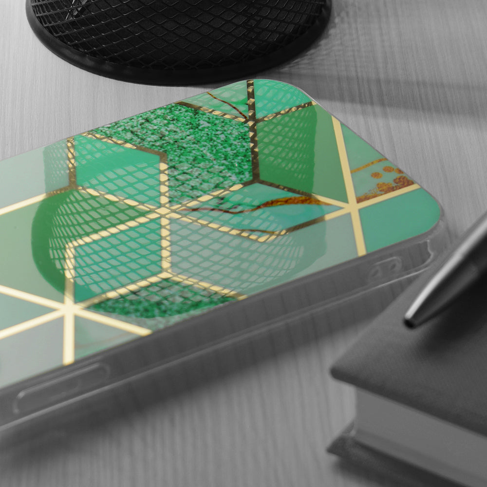 Hülle für Apple iPhone 15 Pro Max, Techsuit, Marble, Grün