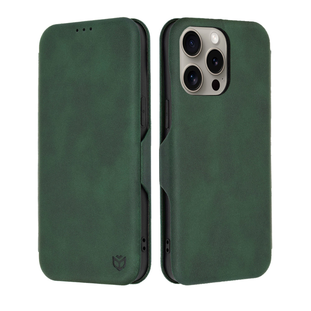 Case for Apple iPhone 15 Pro Max, Techsuit, Safe Wallet Plus, Green