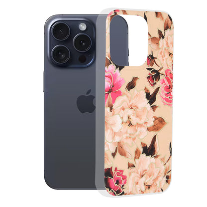 Coque pour Apple iPhone 15 Pro, Techsuit, Marble, Beige