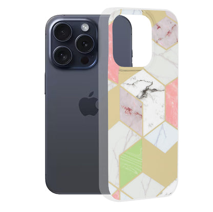 Coque pour Apple iPhone 15 Pro, Techsuit, Marble, Violet