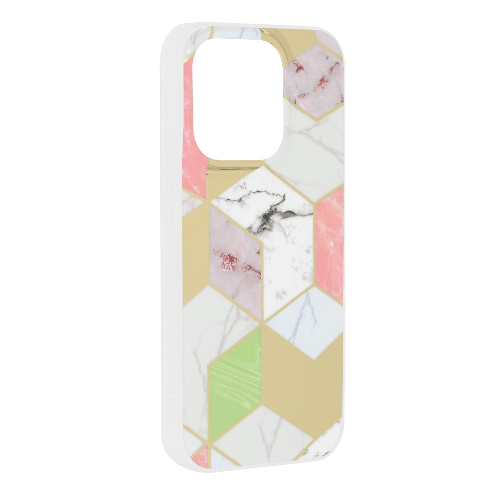 Coque pour Apple iPhone 15 Pro, Techsuit, Marble, Violet