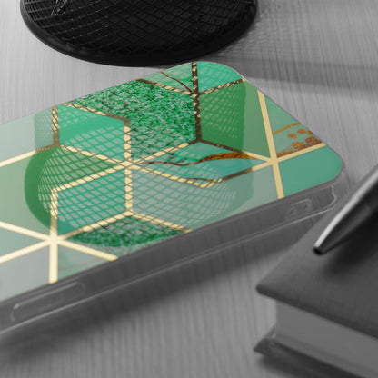 Hülle für Apple iPhone 15 Pro, Techsuit, Marble, Grün