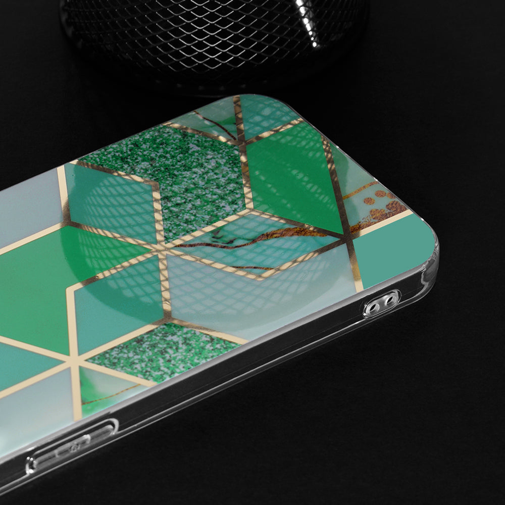 Hülle für Apple iPhone 15 Pro, Techsuit, Marble, Grün