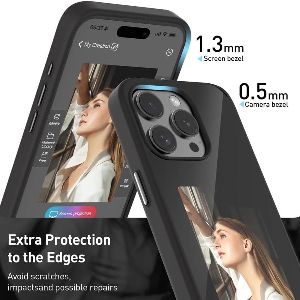 Case for Apple iPhone 15 Pro, Techsuit, SmartScreen NFC, Black