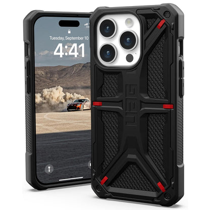 Hülle für Apple iPhone 15 Pro, Urban Armor Gear, Monarch Kevlar, Schwarz