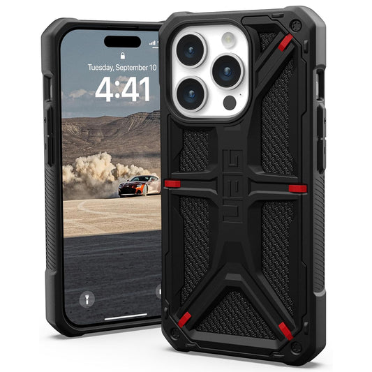 Hülle für Apple iPhone 15 Pro, Urban Armor Gear, Monarch Kevlar, Schwarz