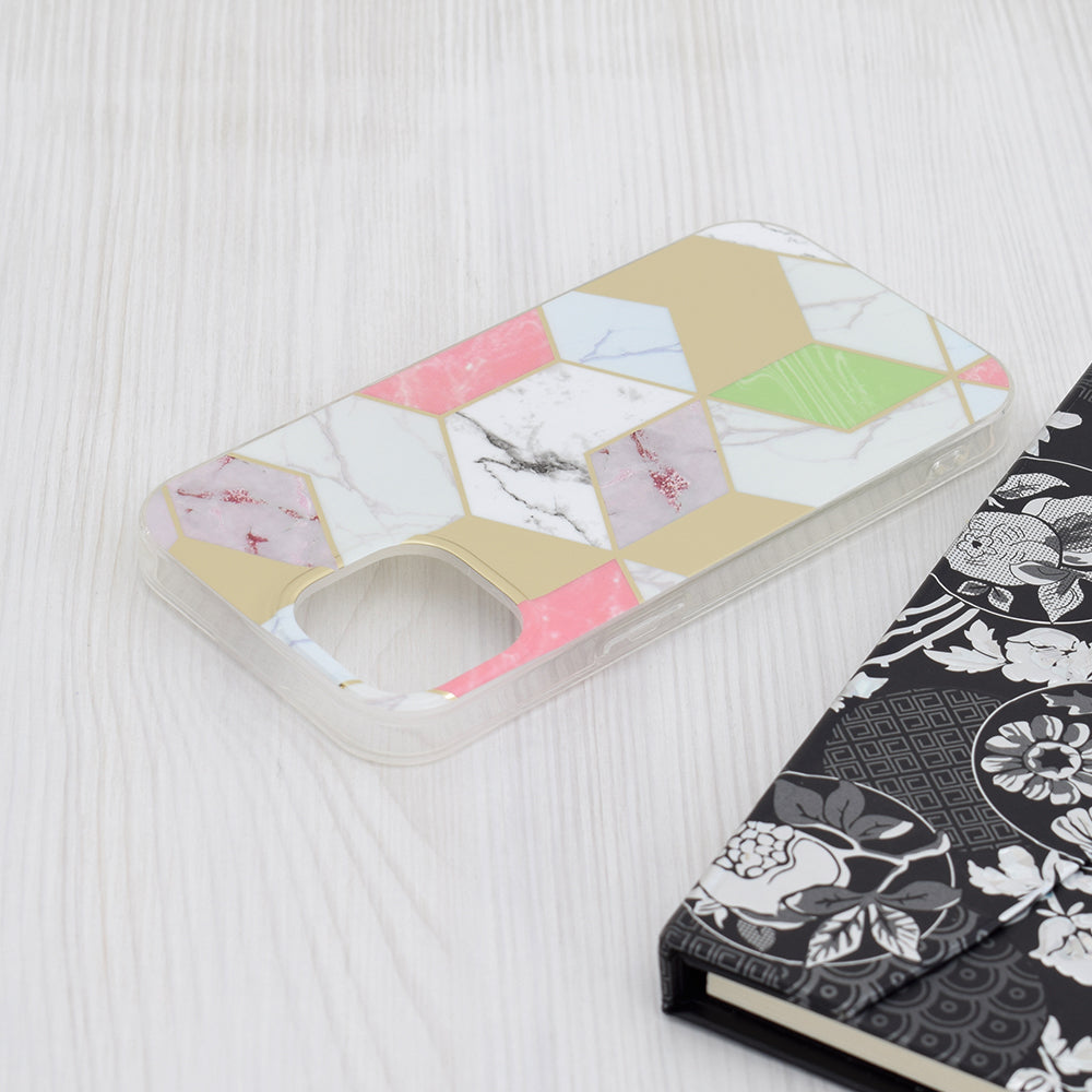 Coque pour Apple iPhone 15, Techsuit, Marble, Violet