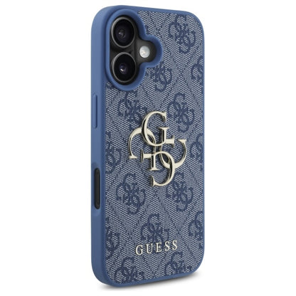 Étui pour Apple iPhone 16, Guess, 4G Big Logo, Bleu